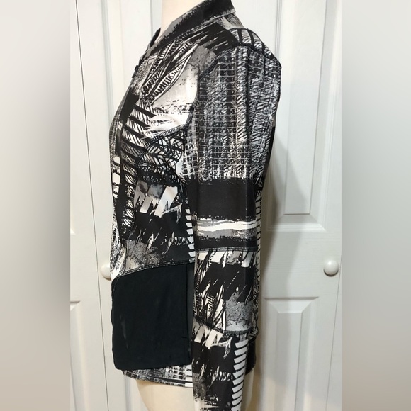 Layer 8 Performance Black & White Jacket Sz Large Workout Athletic Athleisure - Picture 6 of 10